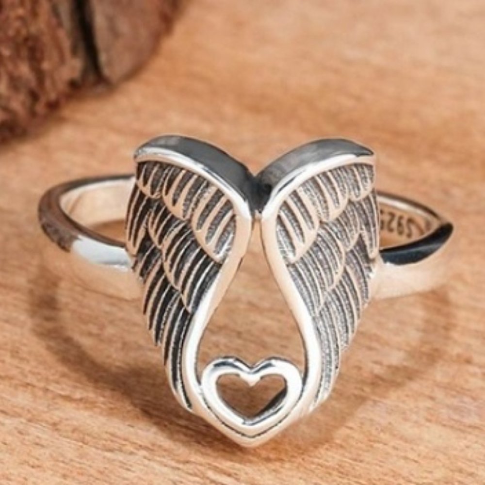 NEW James Avery Style Angel Wing Heart 925 SS Ring
